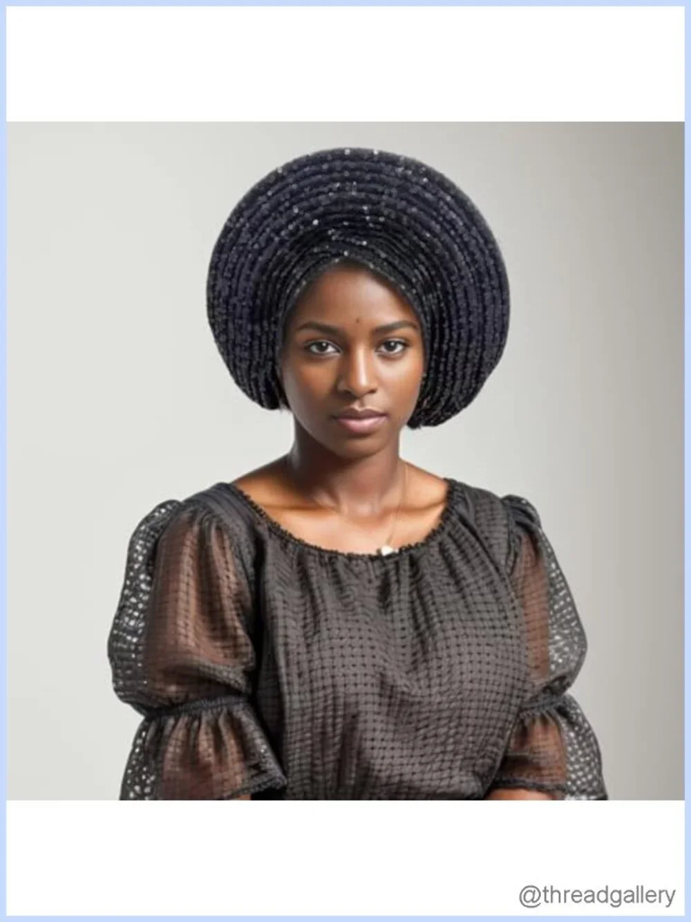 Pre-Tied African Gele Headtie Sequins Shiny Party Headwrap Polyester